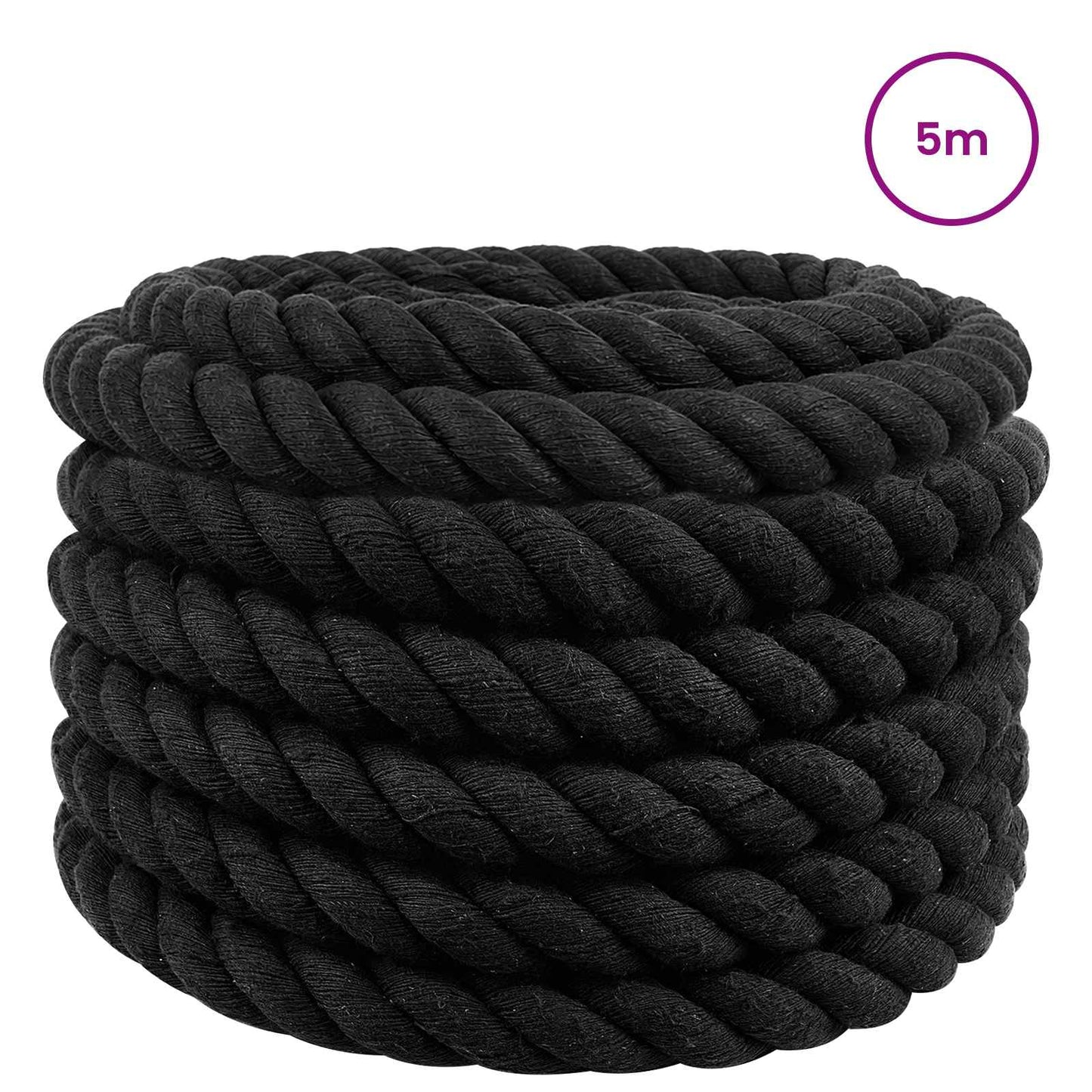 Pamut Kötél 60 mm 5 m Fekete 100% Pamut
