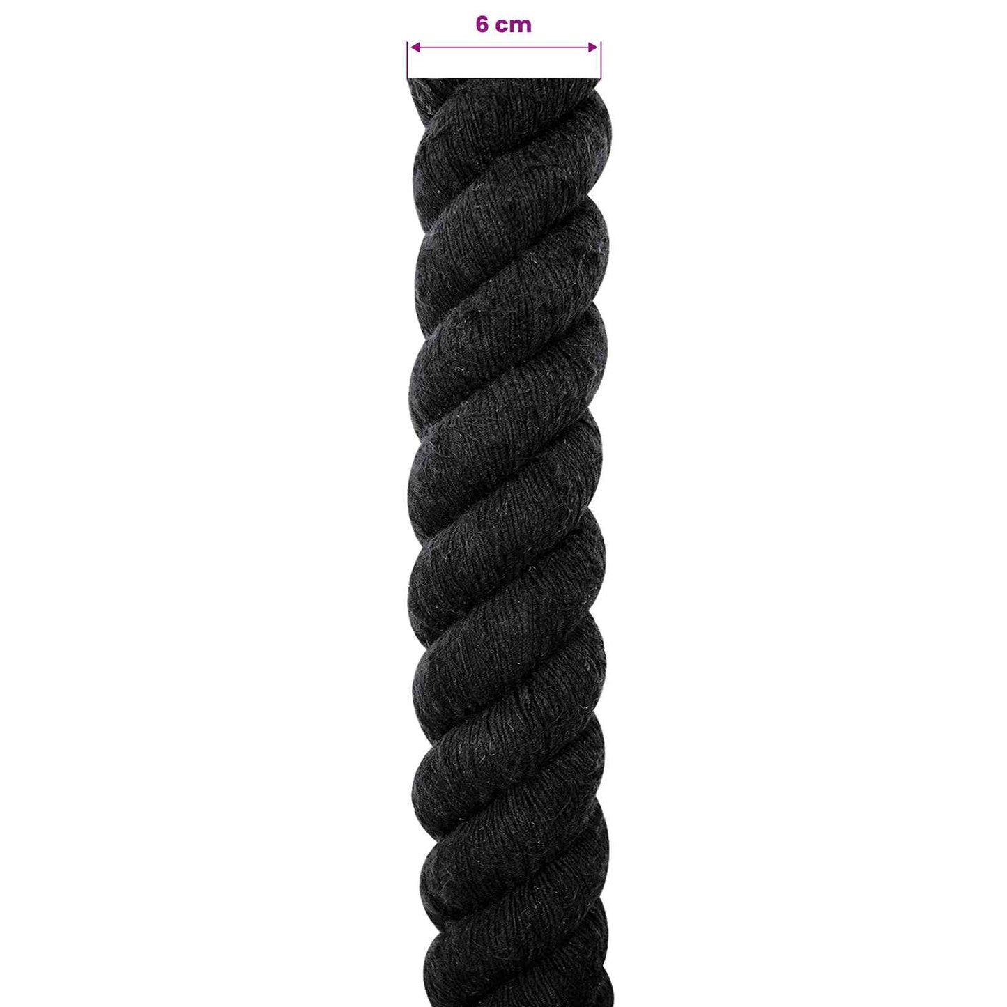 Pamut Kötél 60 mm 10 m Fekete 100% Pamut