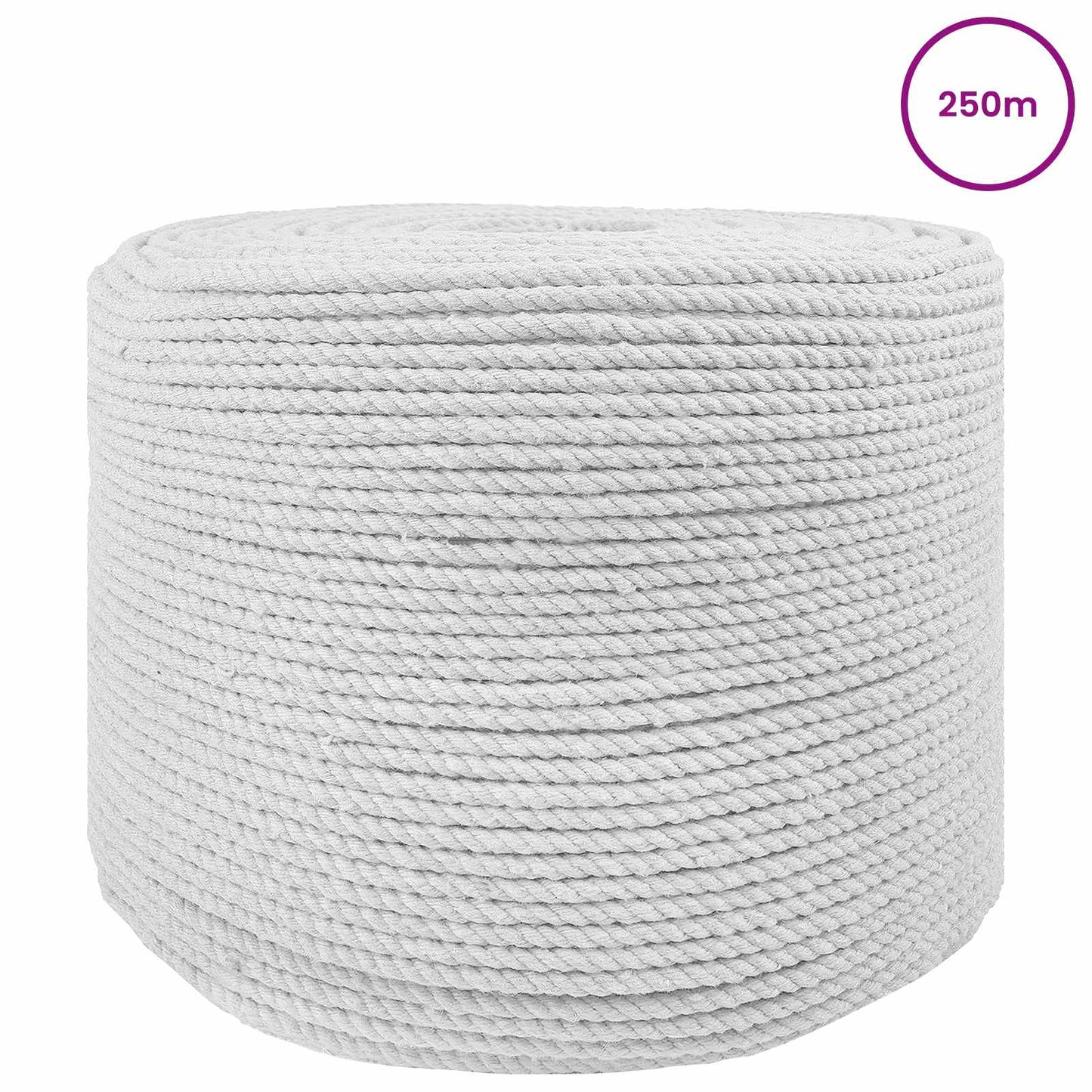 Pamut Kötél 8 mm 250 m Fehér 100% Pamut