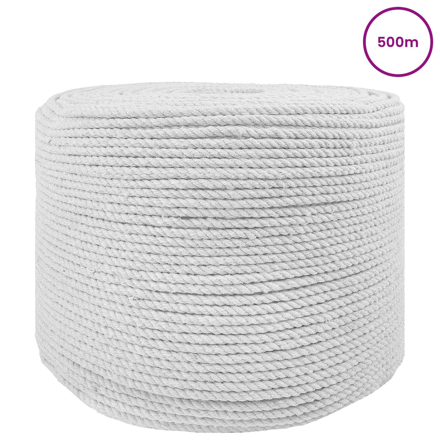 Pamut Kötél 8 mm 500 m Fehér 100% Pamut