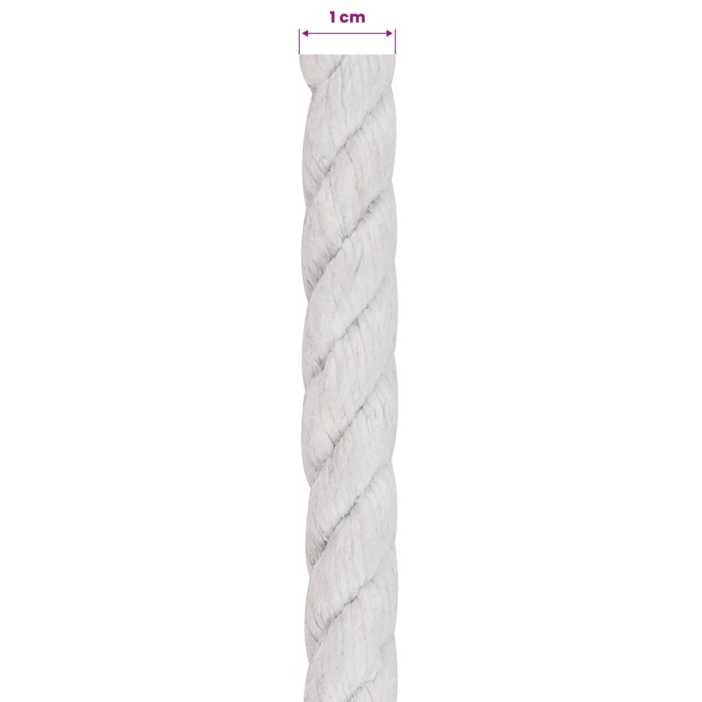 Pamut Kötél 10 mm 25 m Fehér 100% Pamut