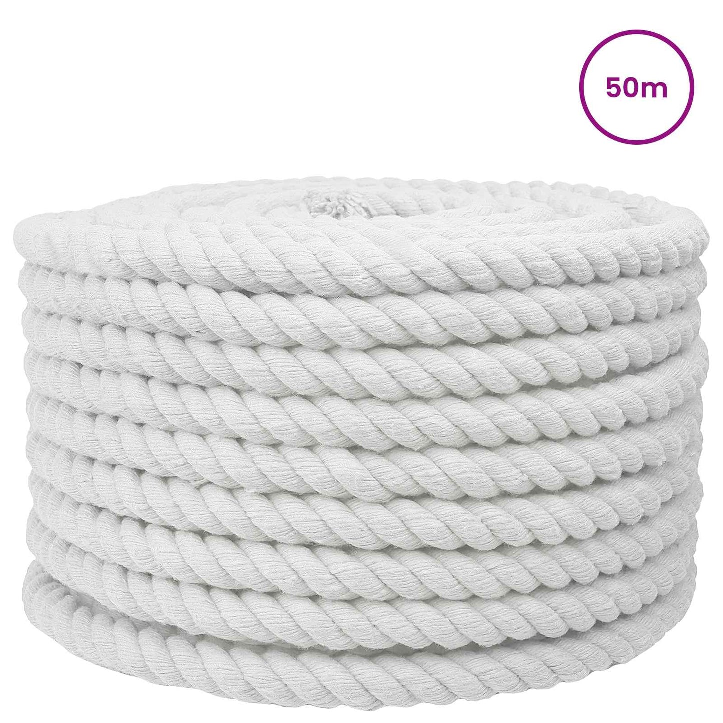 Pamut Kötél 20 mm 50 m Fehér 100% Pamut