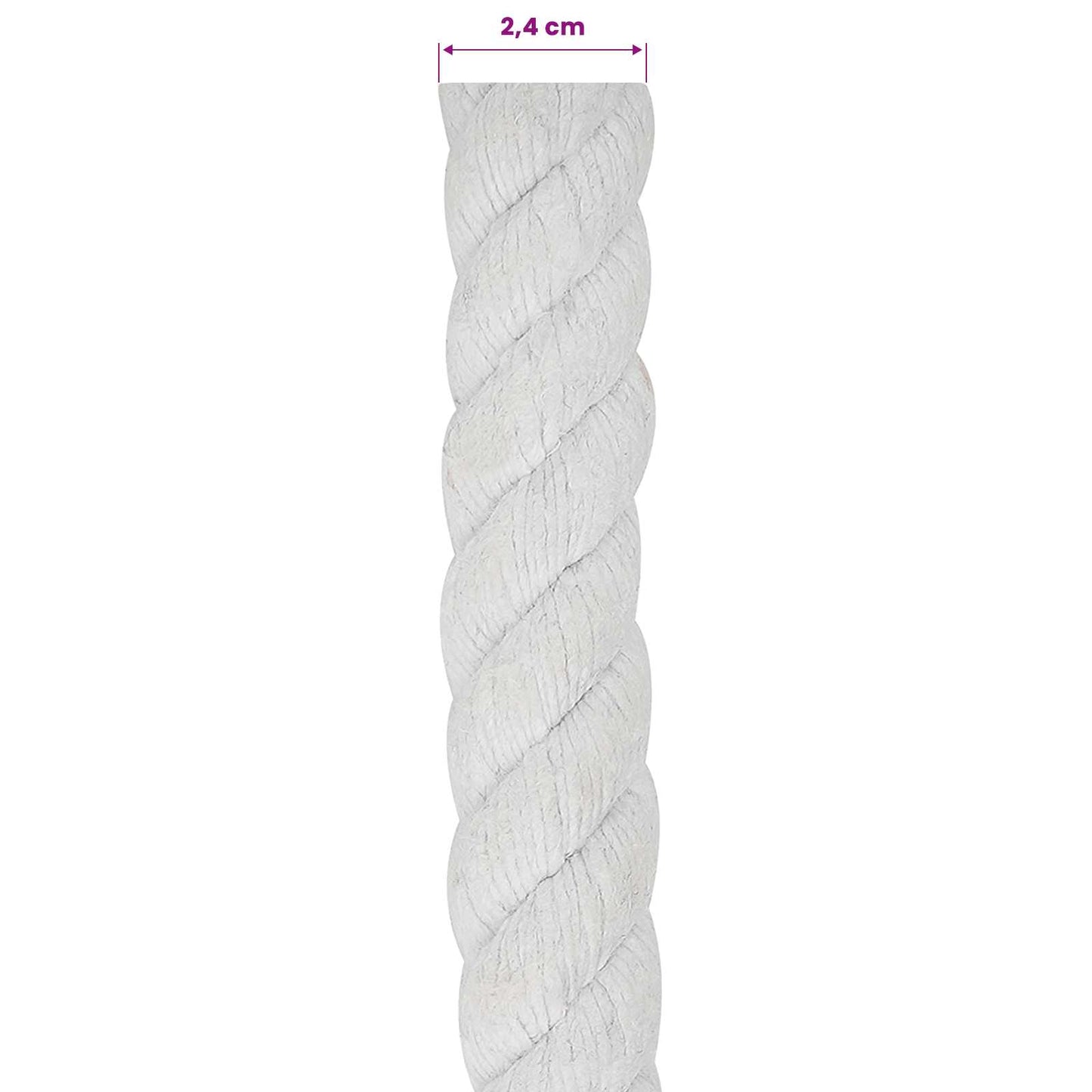 Pamut Kötél 24 mm 25 m Fehér 100% Pamut