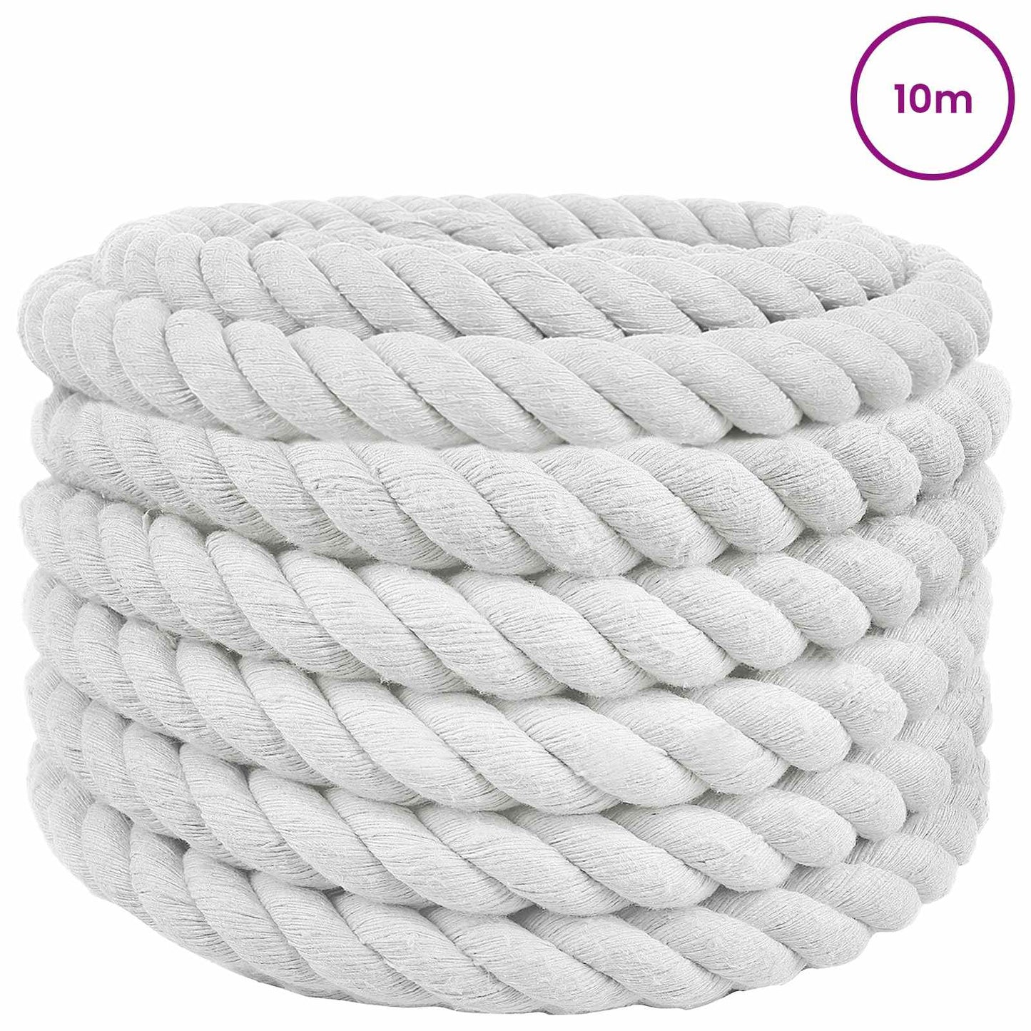 Pamut Kötél 40 mm 10 m Fehér 100% Pamut