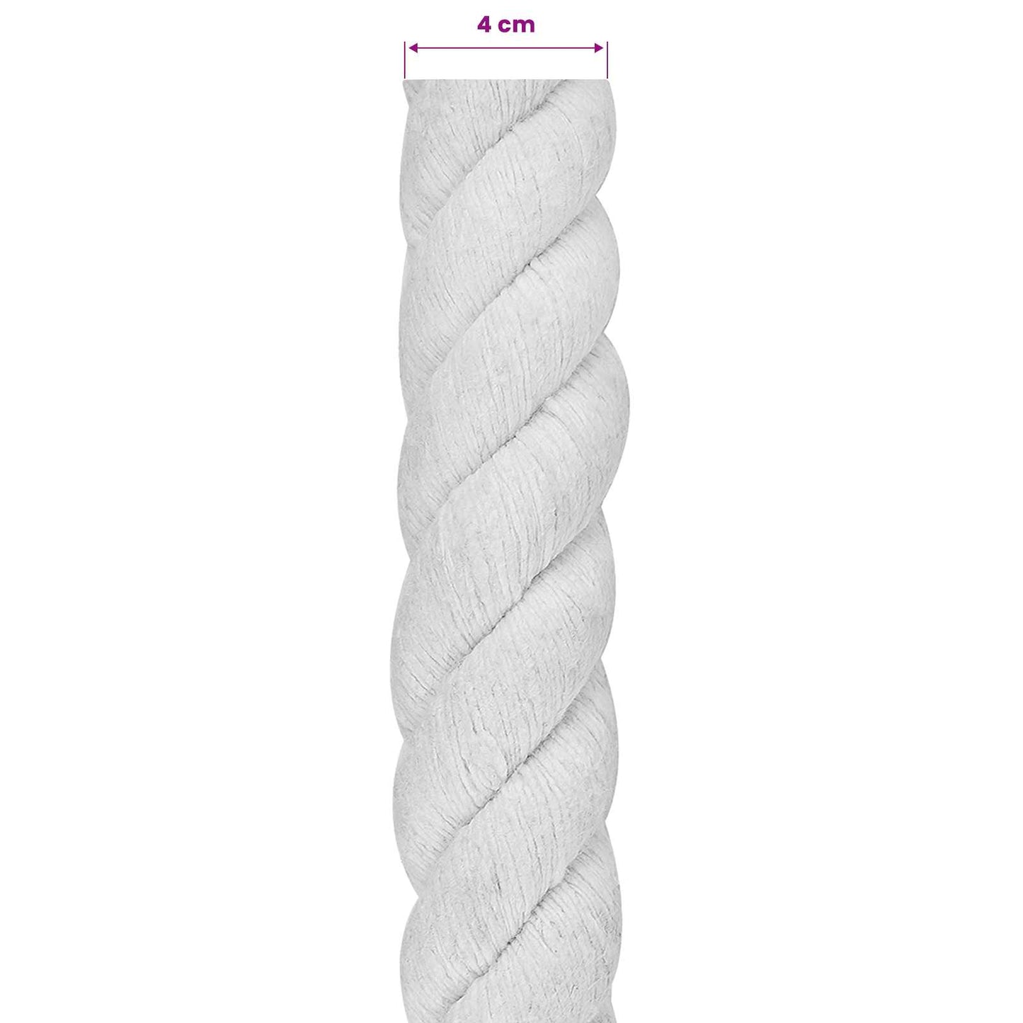 Pamut Kötél 40 mm 25 m Fehér 100% Pamut