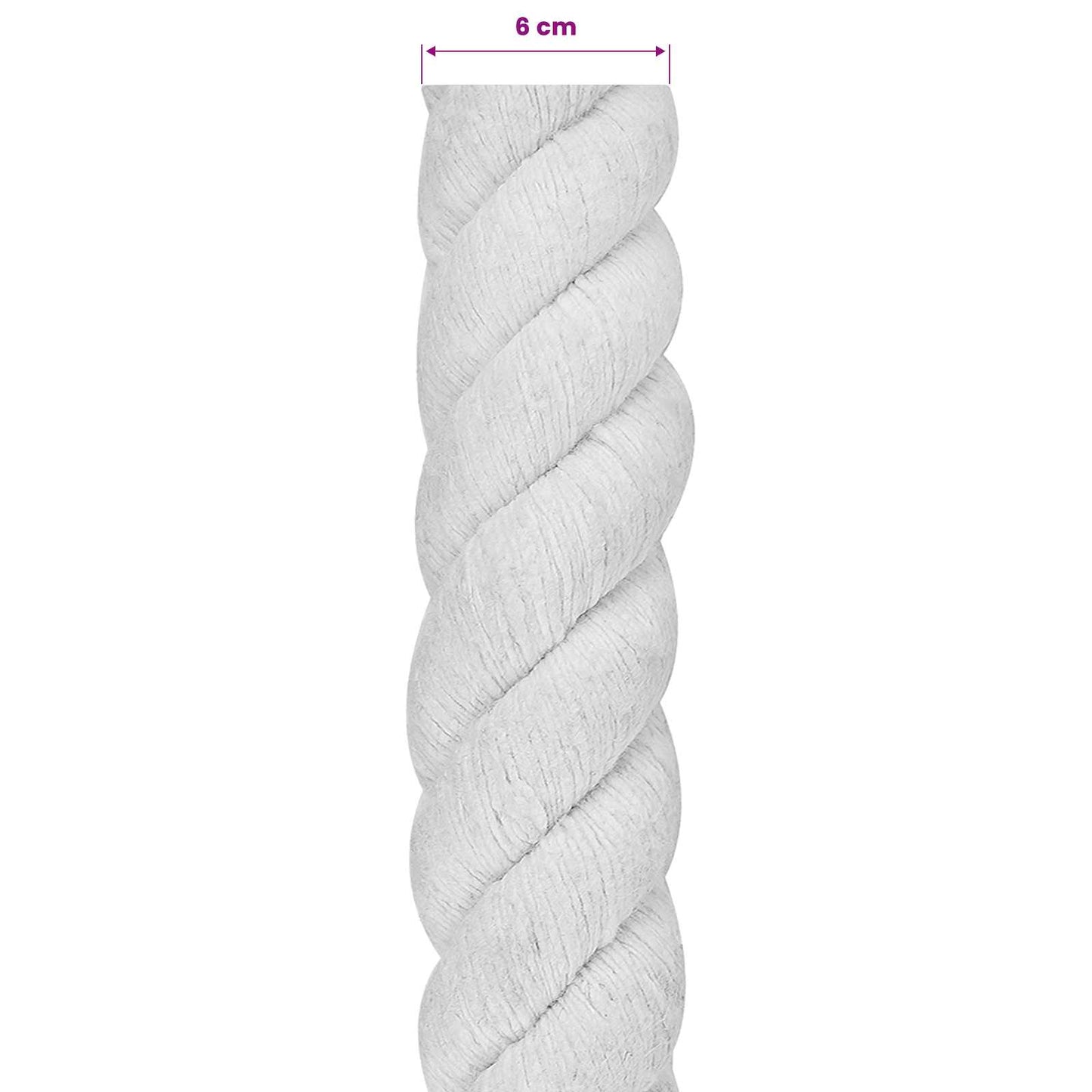 Pamut Kötél 60 mm 10 m Fehér 100% Pamut