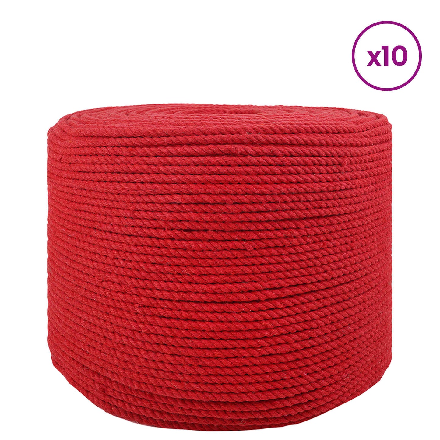 Pamut Zsinór 10 db 2 mm 100 m Piros 100% Pamut