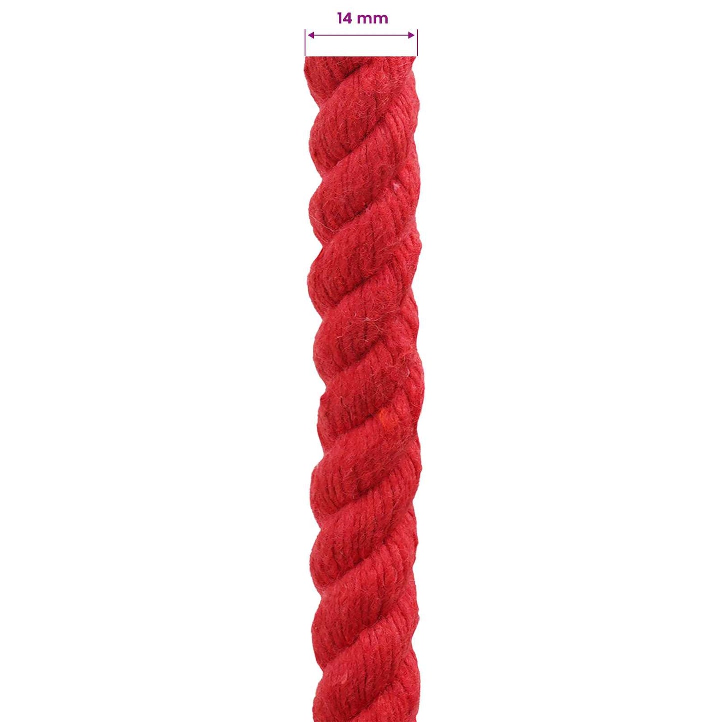 Pamut Kötél 14 mm 250 m Piros 100% Pamut