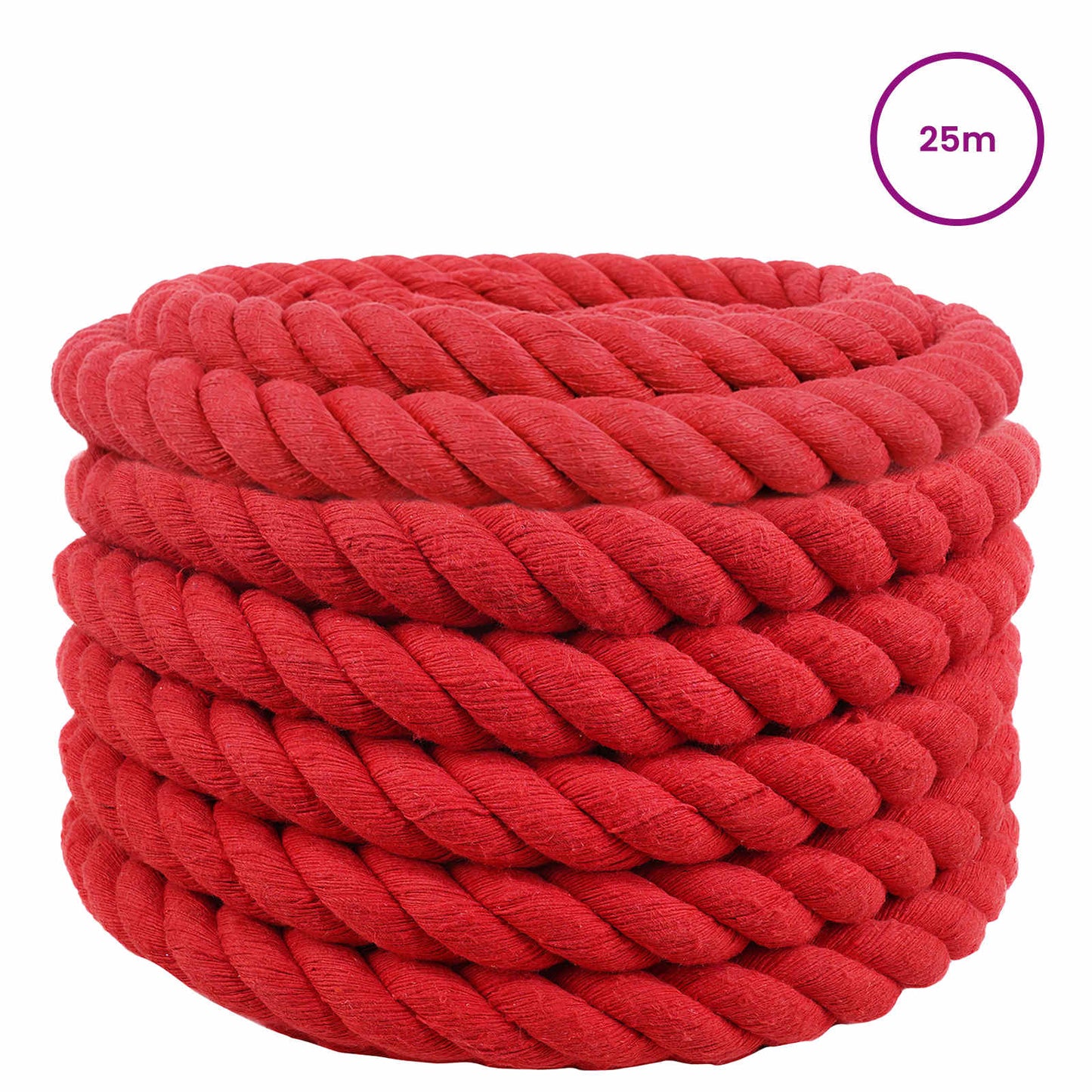 Pamut Kötél 36 mm 25 m Piros 100% Pamut