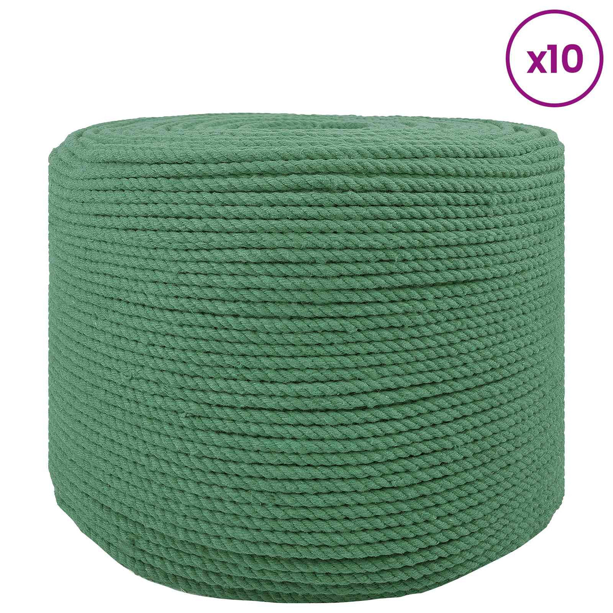 Pamut Zsinór 10 db 2 mm 100 m Zöld 100% Pamut