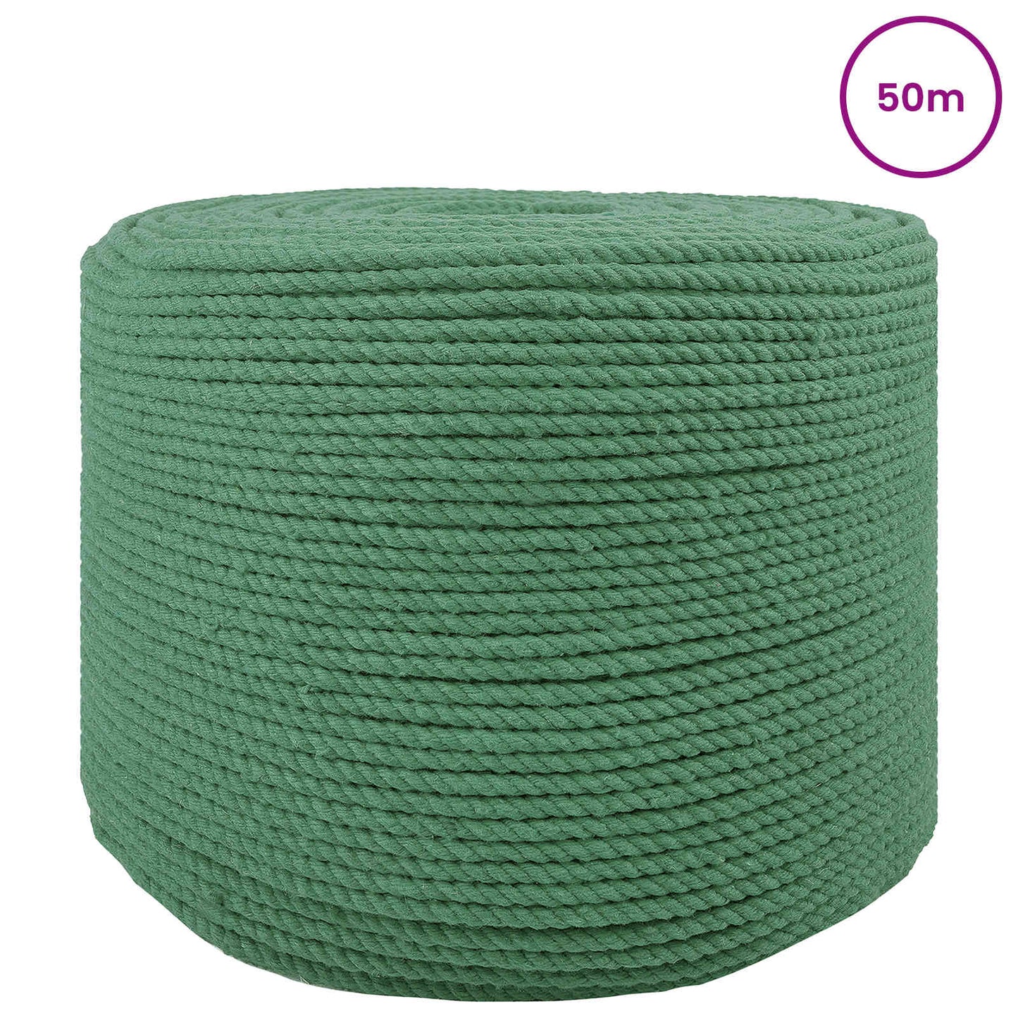 Pamut Kötél 6 mm 50 m Zöld 100% Pamut