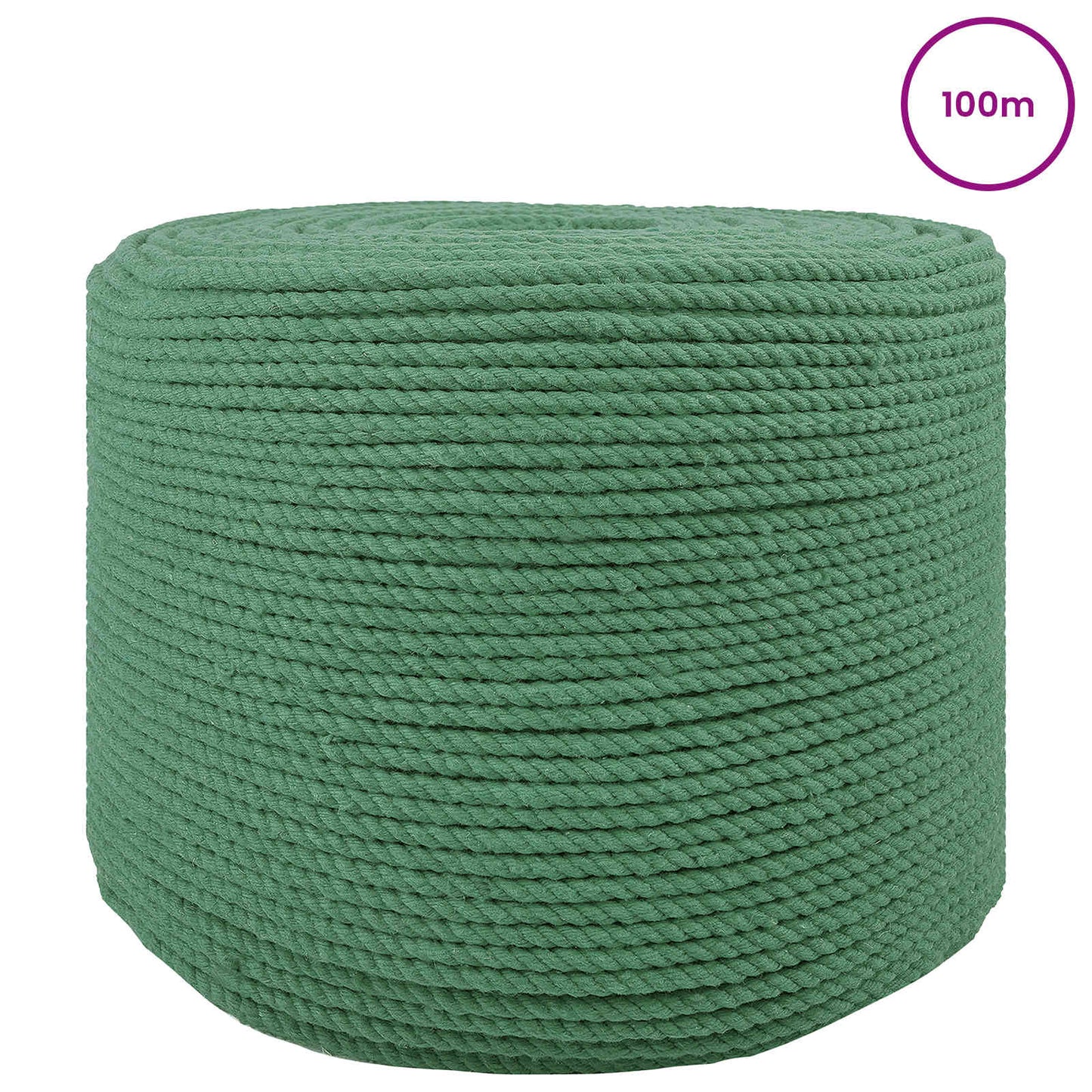 Pamut Kötél 6 mm 100 m Zöld 100% Pamut