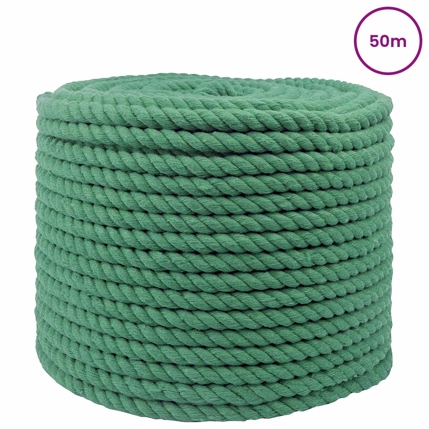 Pamut Kötél 10 mm 50 m Zöld 100% Pamut