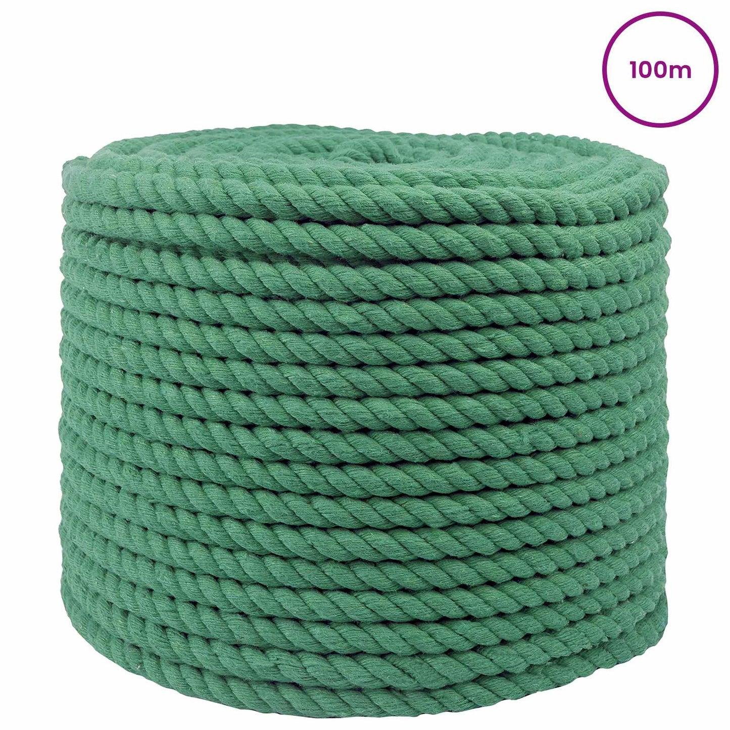 Pamut Kötél 12 mm 100 m Zöld 100% Pamut