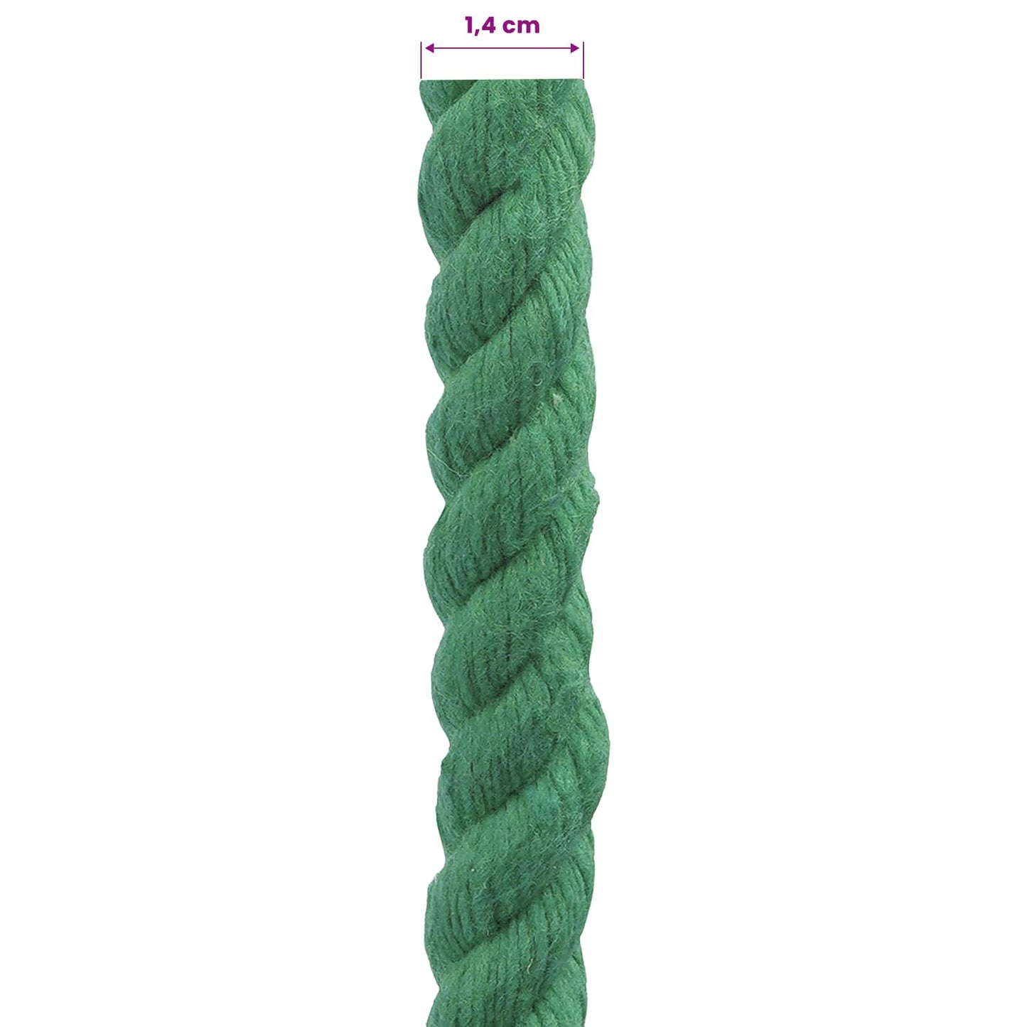 Pamut Kötél 14 mm 25 m Zöld 100% Pamut