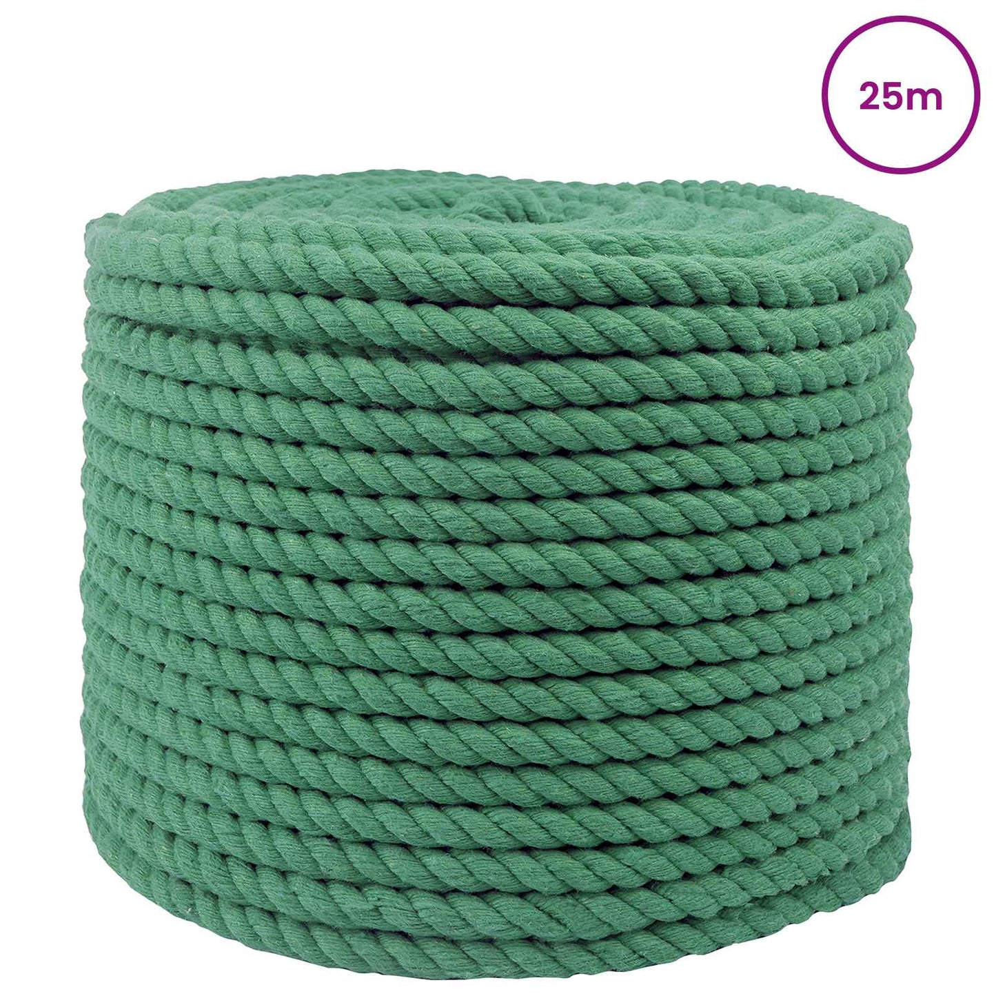 Pamut Kötél 14 mm 25 m Zöld 100% Pamut
