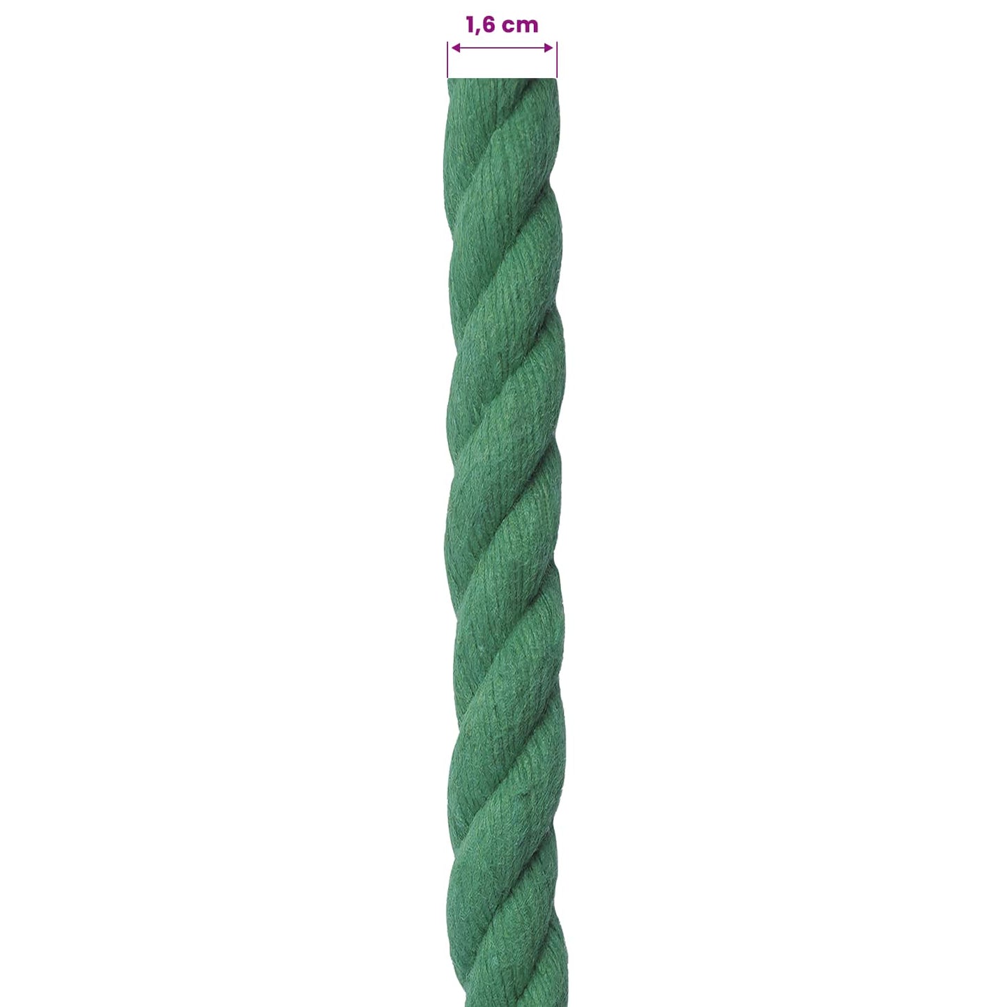 Pamut Kötél 16 mm 25 m Zöld 100% Pamut