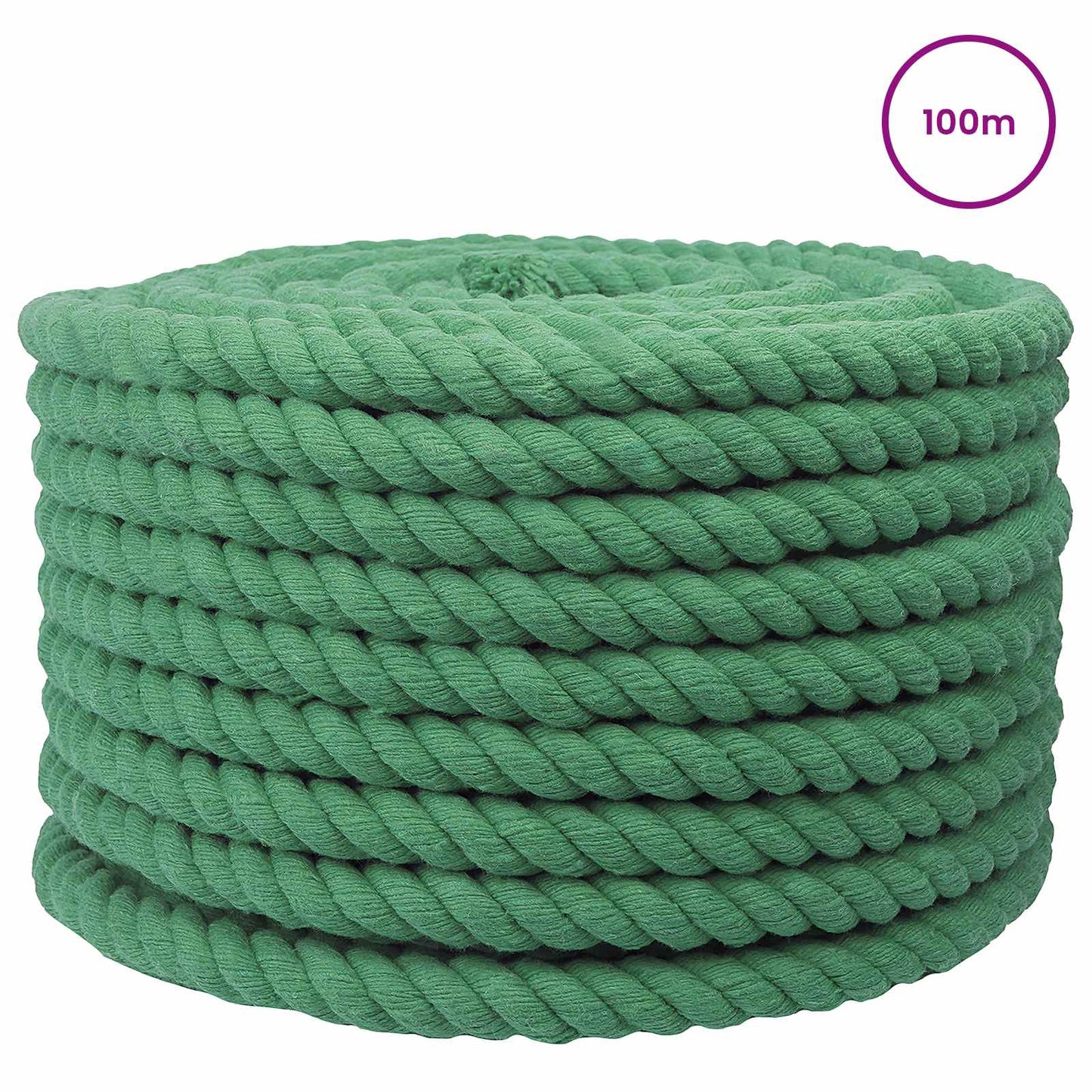 Pamut Kötél 20 mm 100 m Zöld 100% Pamut