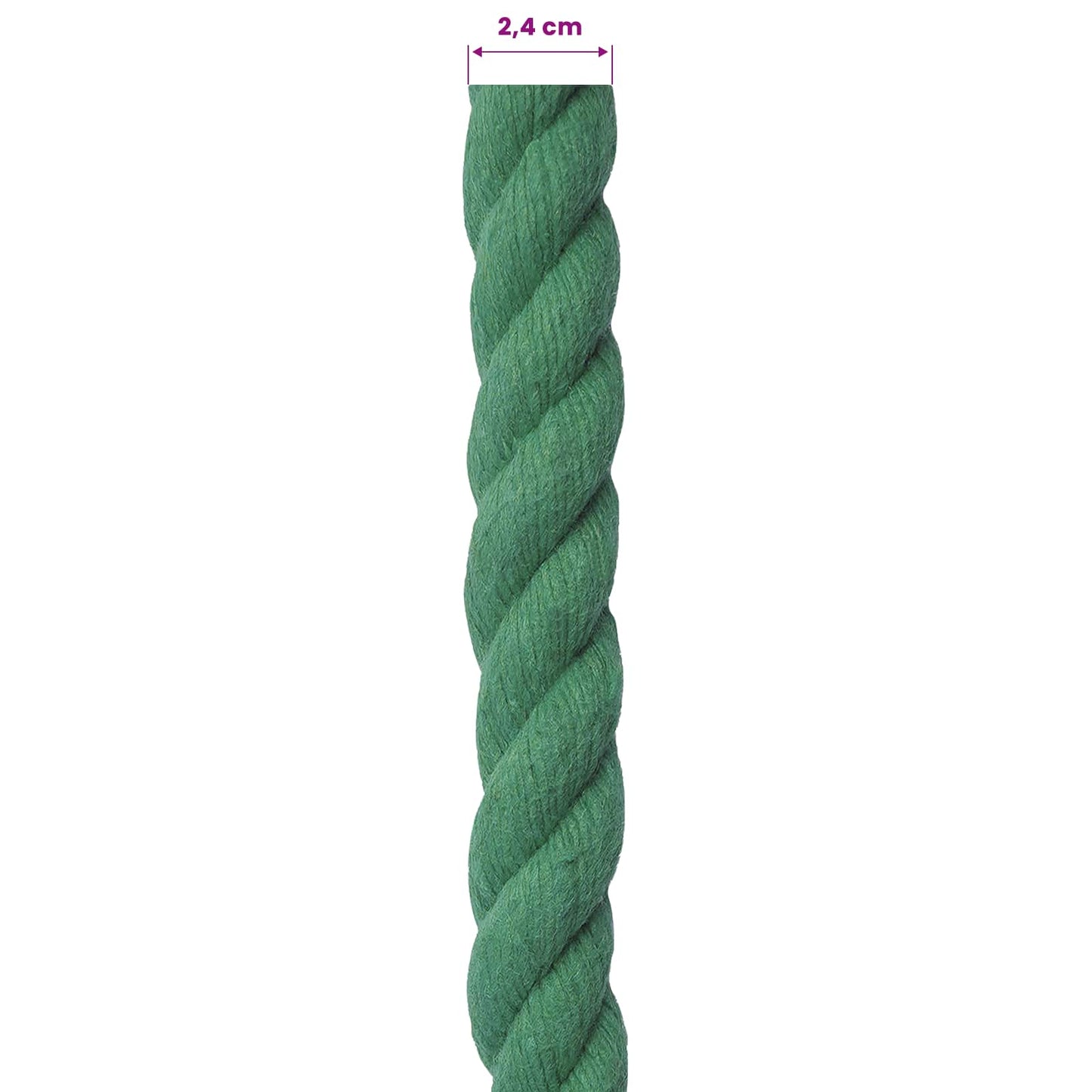 Pamut Kötél 24 mm 25 m Zöld 100% Pamut