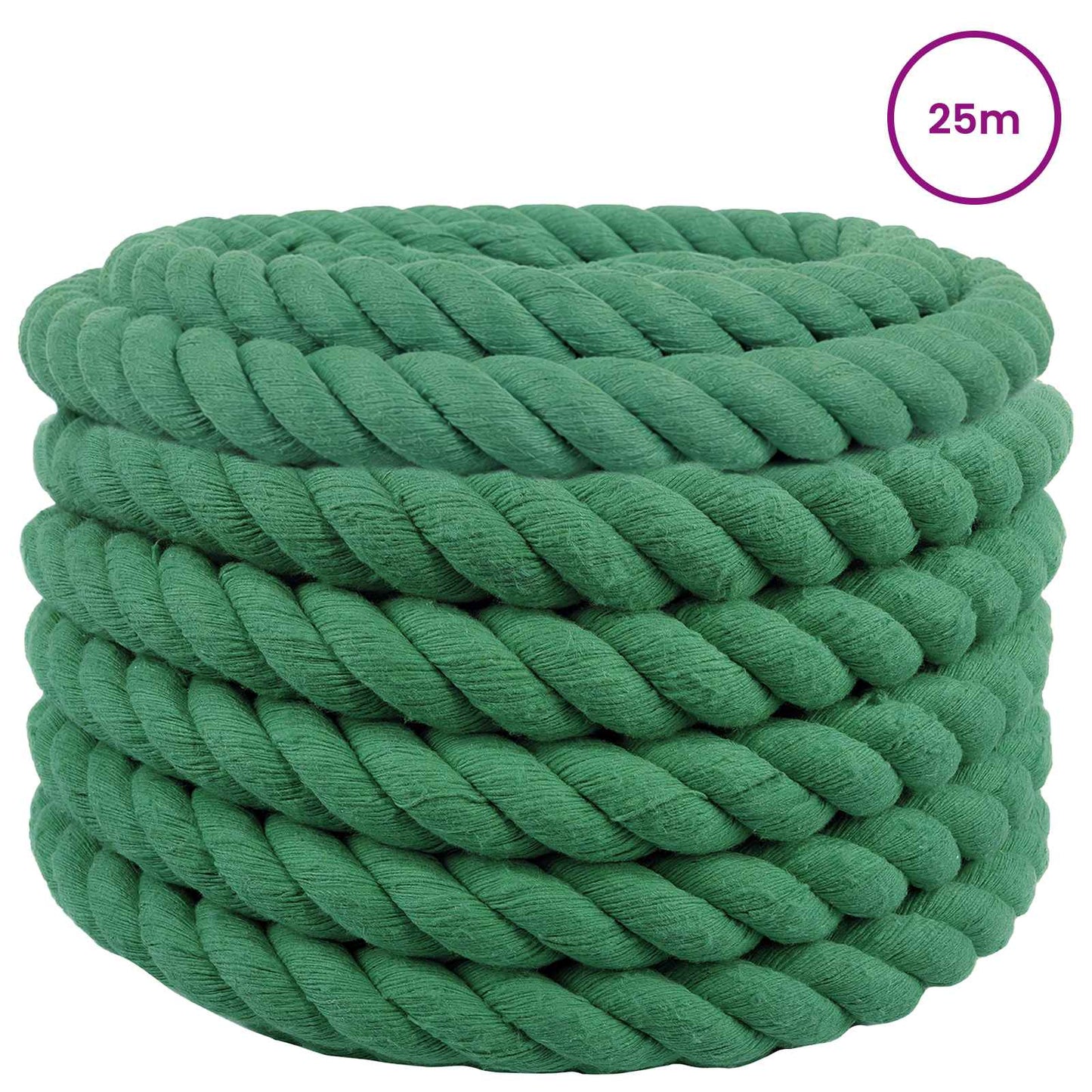 Pamut Kötél 36 mm 25 m Zöld 100% Pamut