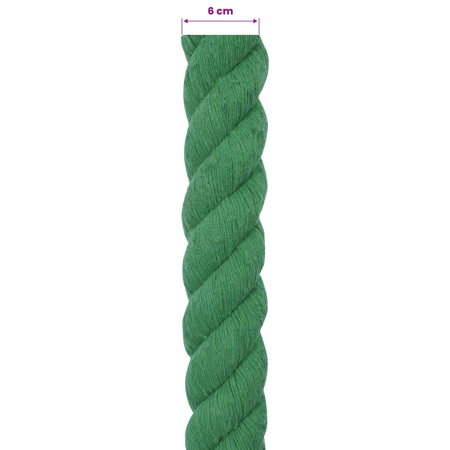 Pamut Kötél 60 mm 10 m Zöld 100% Pamut