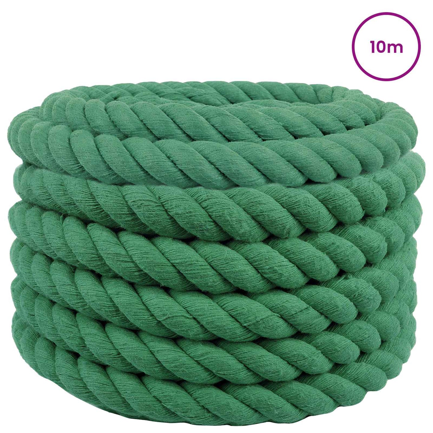 Pamut Kötél 60 mm 10 m Zöld 100% Pamut