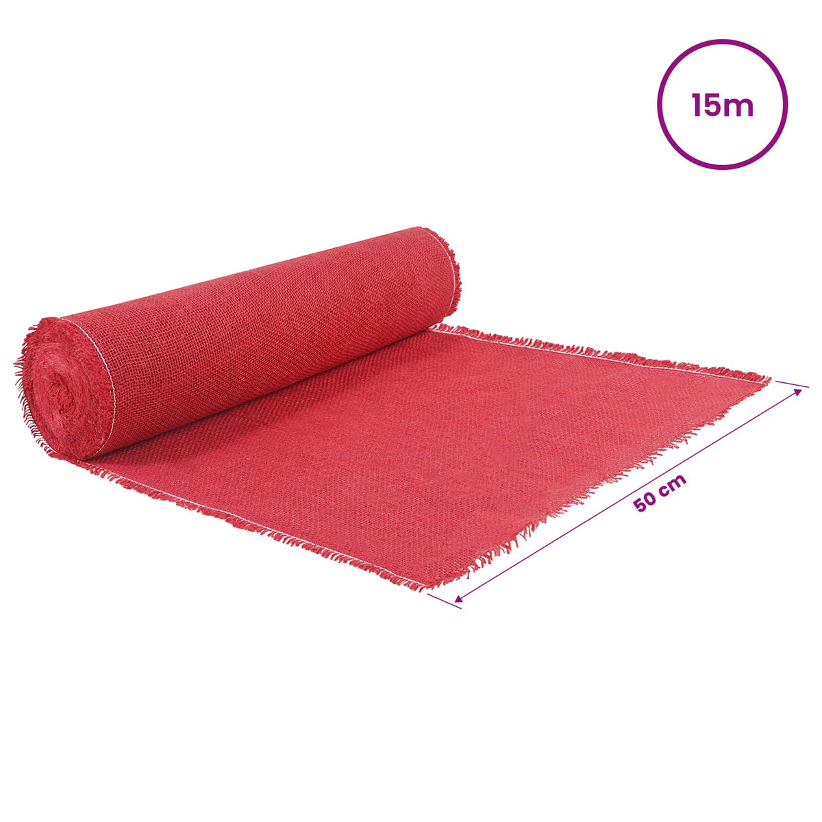 Juta tekercs 50 x 1500 cm Piros