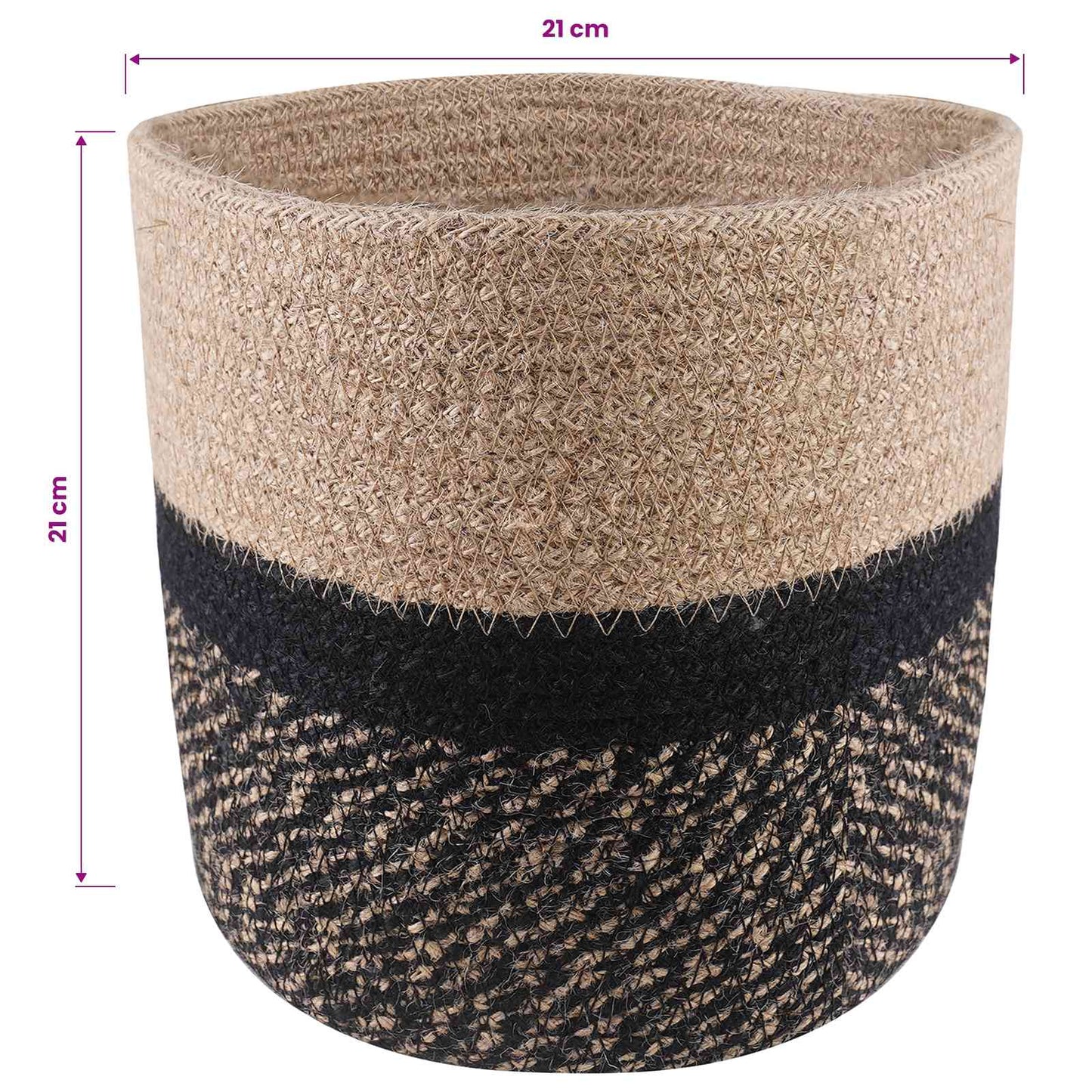 Növényi Cserép Készlet 2 db Természetes és Fekete Ø 21 x 21 cm
