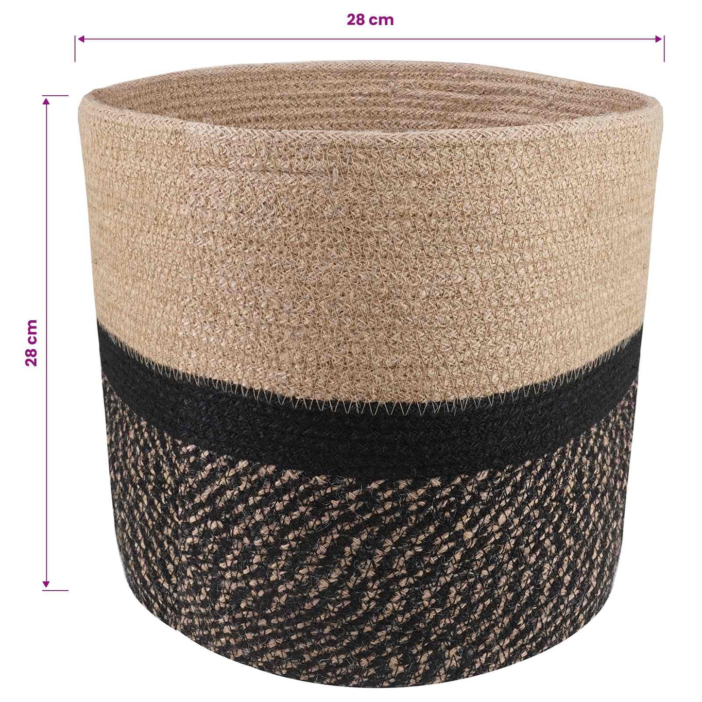 Növényi Cserép Készlet 2 db Természetes és Fekete Ø 28 x 28 cm