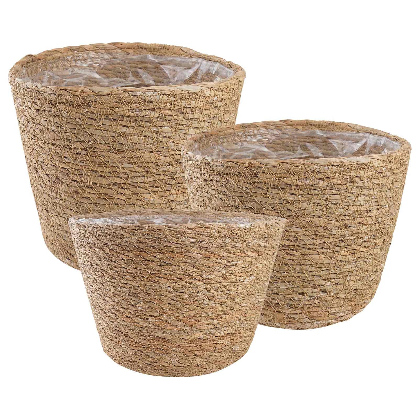 3 db Természetes Ø26 x 19 cm 100% Tengeri fű