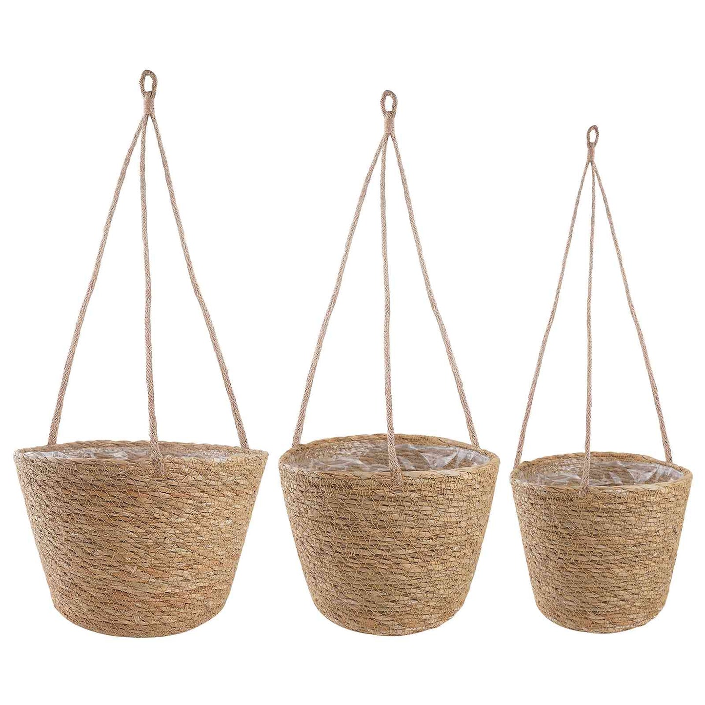 3 db Természetes Ø26 x 19 cm 100% Tengeri fű