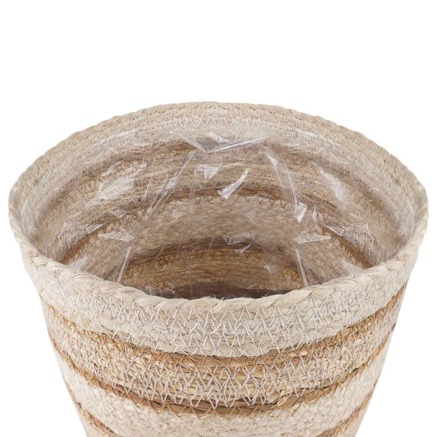 3 db Természetes, Fehér és Bézs Ø26 x 19 cm 100% Tengeri fű