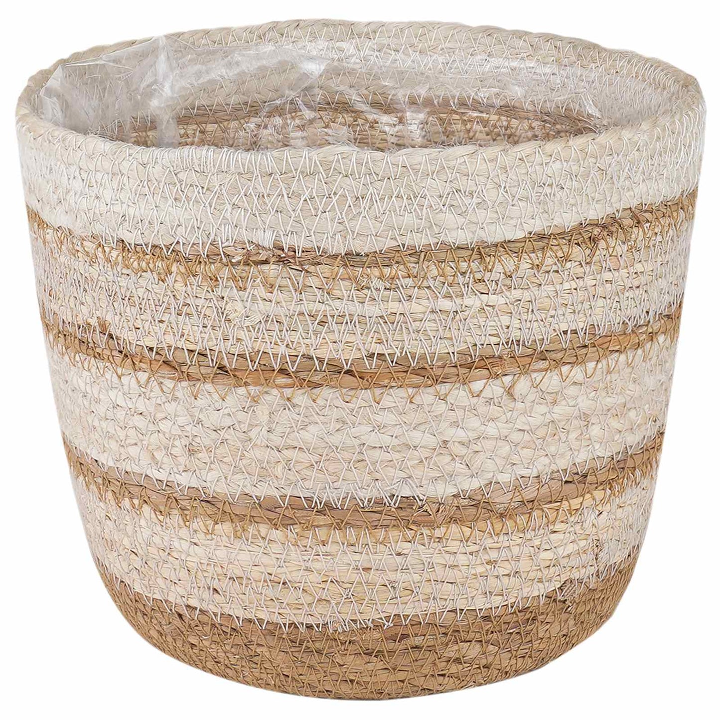3 db Természetes, Fehér és Bézs Ø26 x 19 cm 100% Tengeri fű