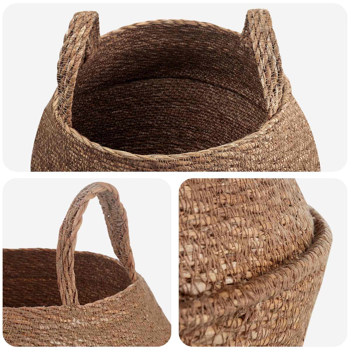 Kézi növényedény 2 db Természetes Ø 32 x 32 cm 100% Tengeri fű