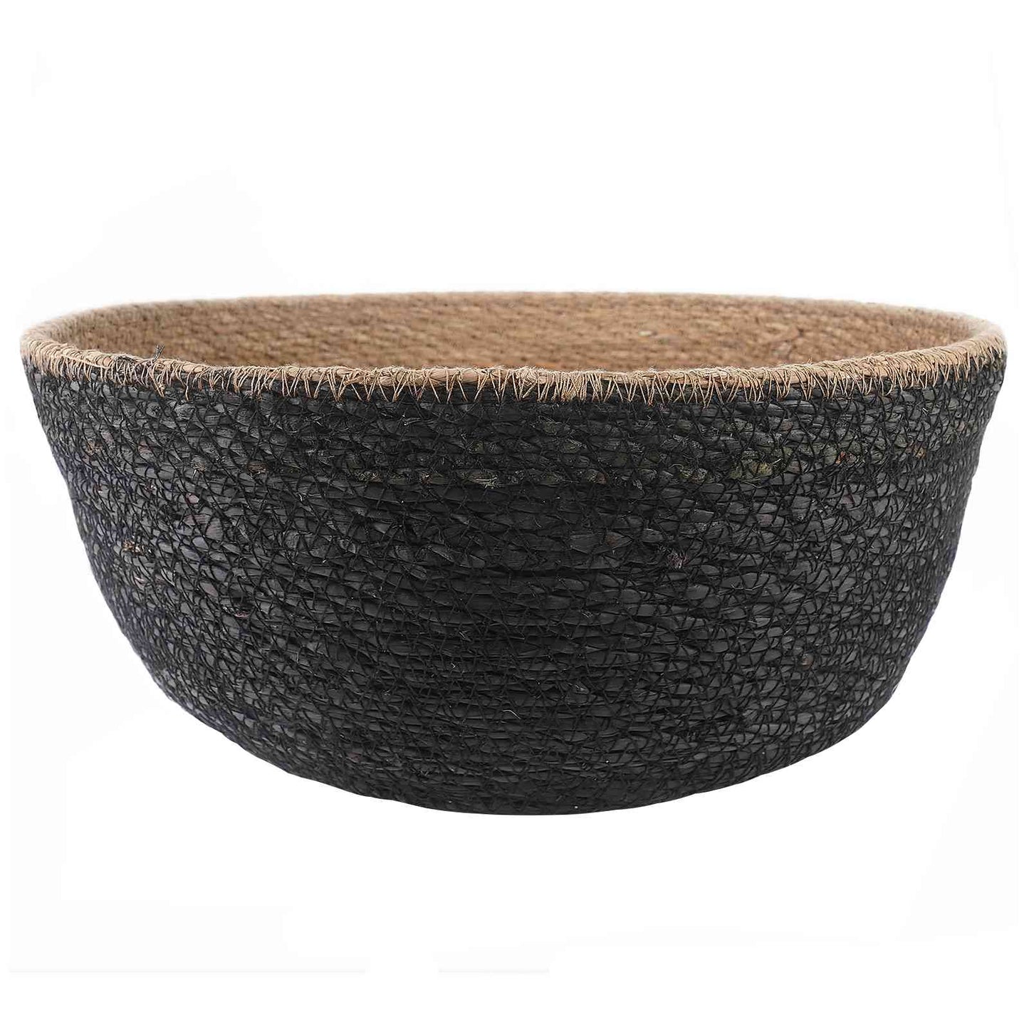 Kézi növényedény 2 db Fekete Ø 45 x 36 cm 100% Tengeri fű
