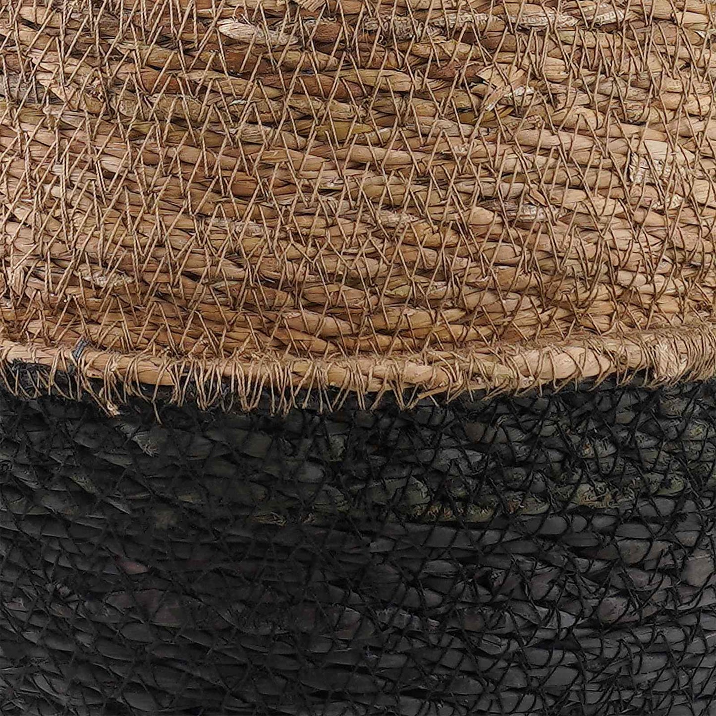 Kézi növényedény 2 db Fekete Ø 45 x 36 cm 100% Tengeri fű