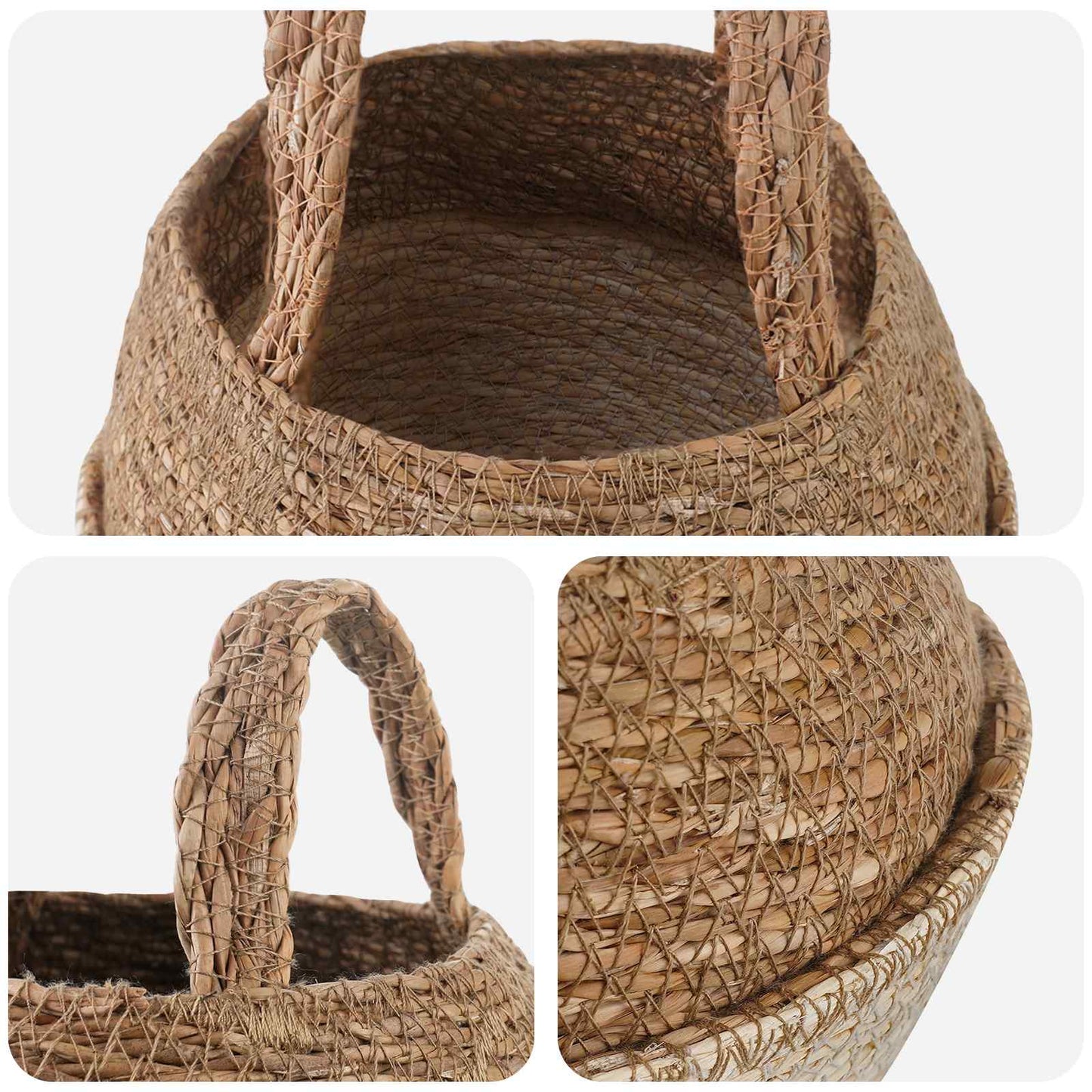 Kézi növényedény 2 db Fehér Ø 22 x 20 cm 100% Tengeri fű