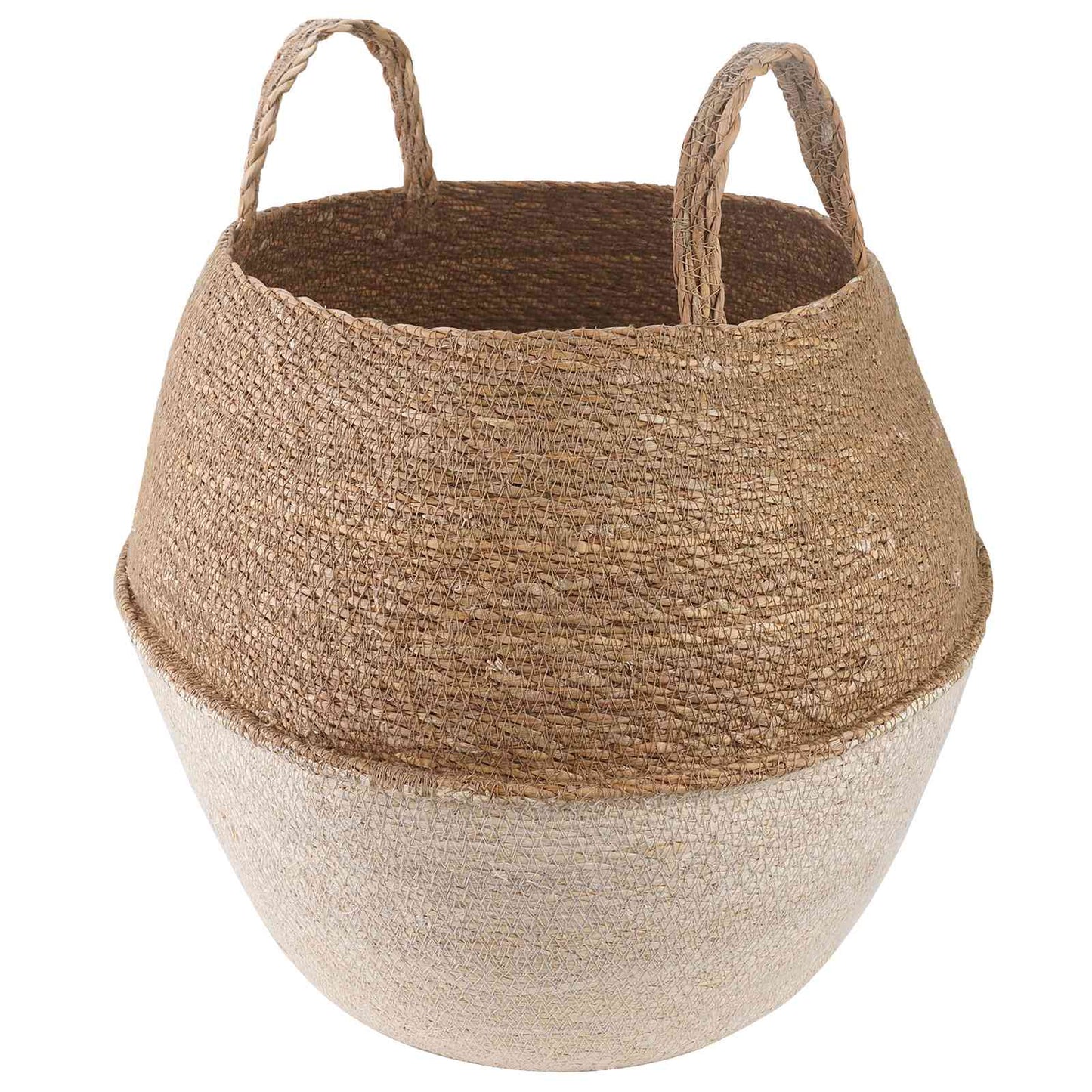 Kézi növényedény Fehér Ø 32 x 32 cm 100% Tengeri fű