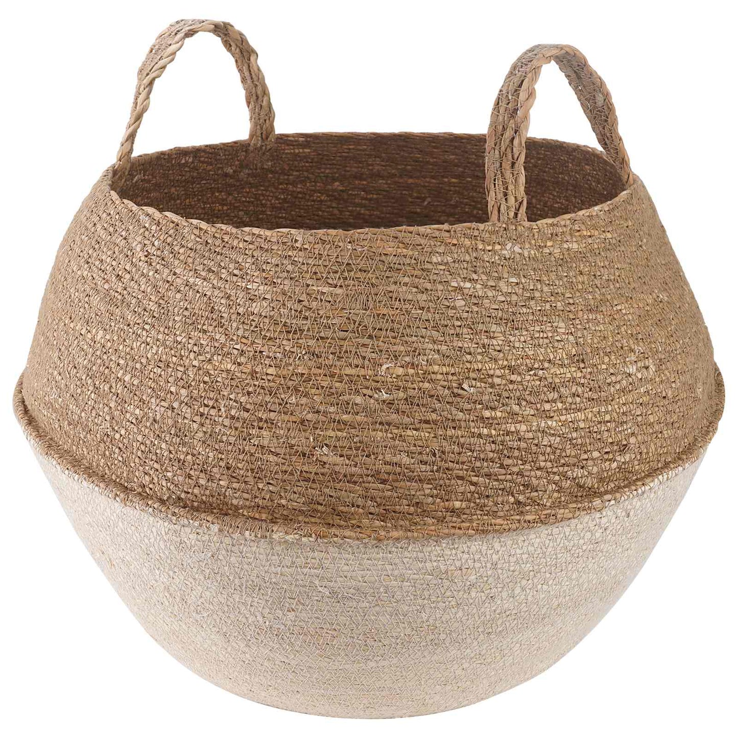 Kézi növényedény Fehér Ø 45 x 36 cm 100% Tengeri fű