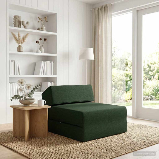 Összecsukható kanapéágy Sötétzöld 60 x 70 x 41 cm Szövet