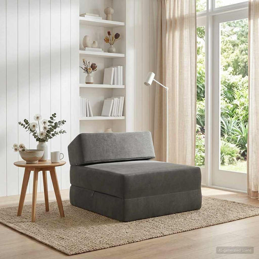 Összecsukható kanapéágy Sötétszürke 60 x 70 x 41 cm Szövet