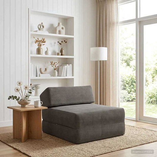 Összecsukható kanapéágy Világosszürke 60 x 70 x 41 cm Szövet