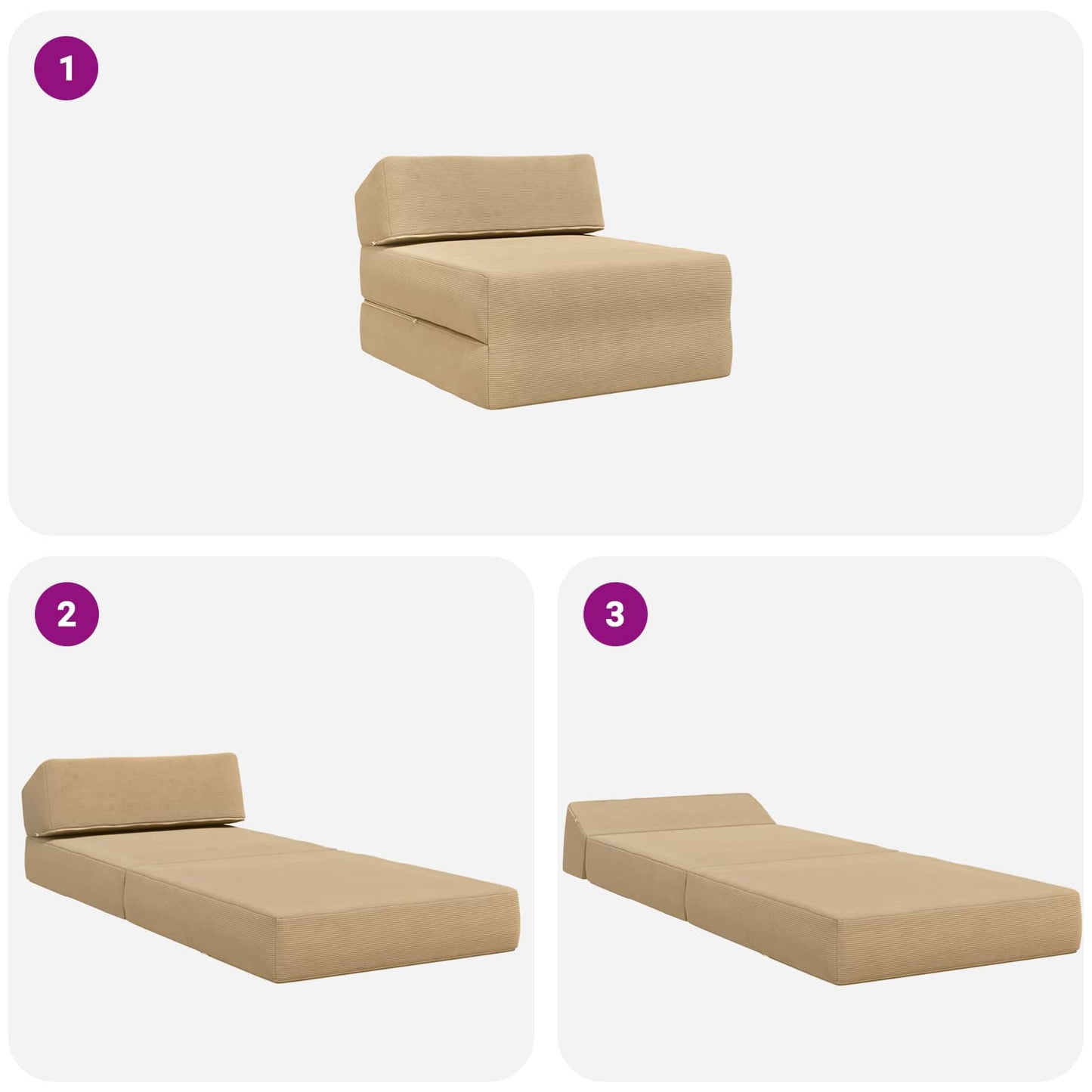 Összecsukható kanapéágy Zöld szürke 60 x 70 x 41 cm Szövet