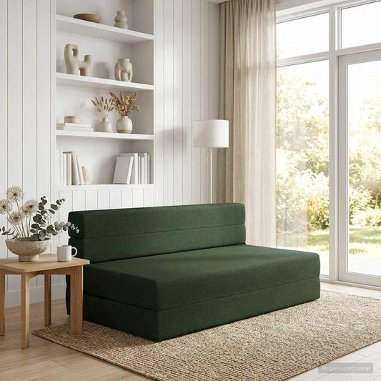 Összecsukható kanapéágy Sötétzöld 152 x 86,5 x 60 cm Szövet