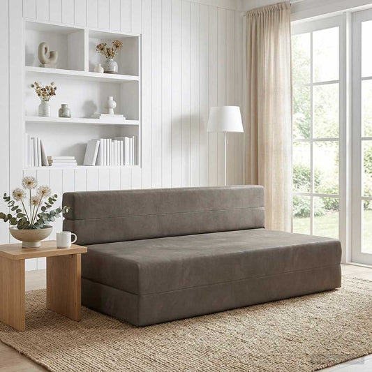 Összecsukható kanapéágy Világosszürke 152 x 86,5 x 60 cm Szövet