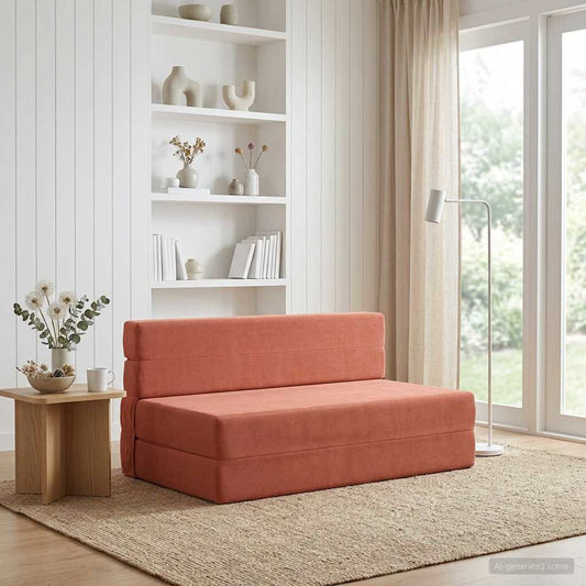 Összecsukható kanapéágy Piros Narancs 152 x 86,5 x 60 cm Szövet