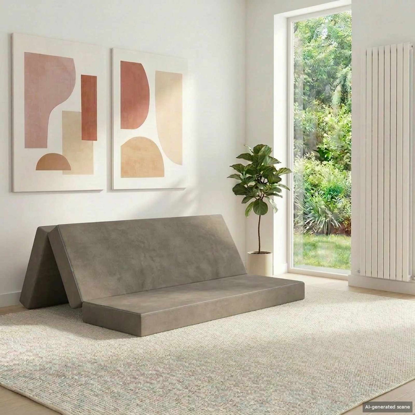Összecsukható kanapéágy 160 x 67 x 45 cm Világosszürke