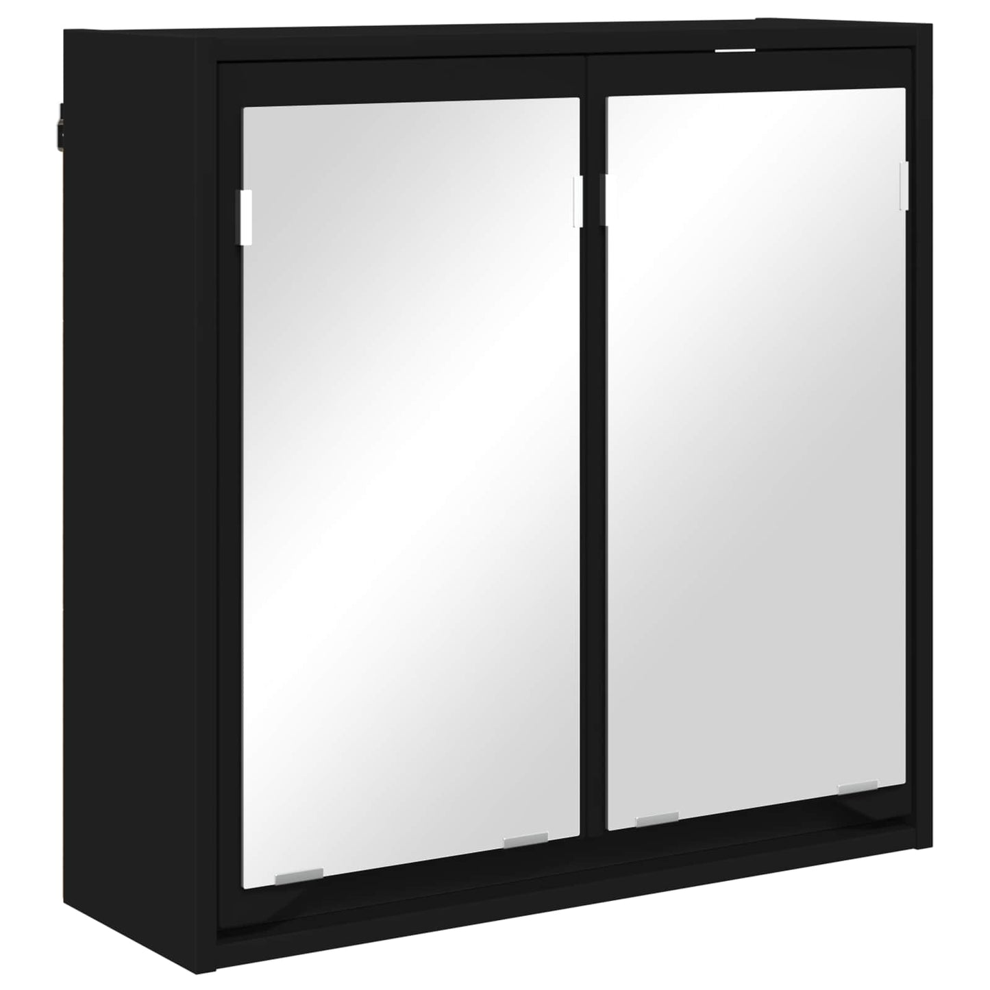 Fürdőszobai tükörszekrény Fekete 60 x 20 x 60 cm Szerelt Fa