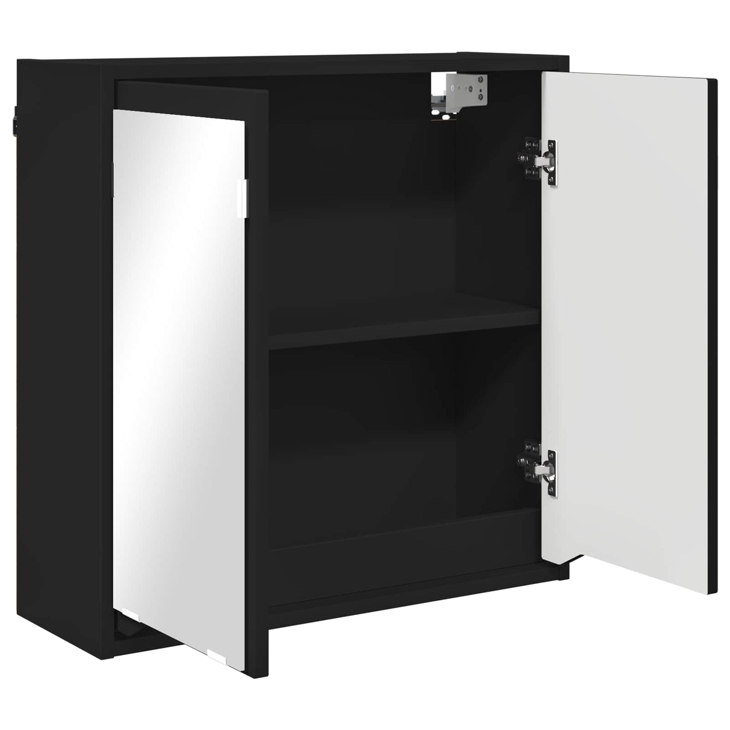 Fürdőszobai tükörszekrény Fekete 60 x 20 x 60 cm Szerelt Fa