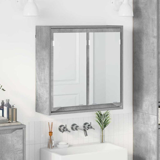 Fürdőszobai tükörszekrény Beton Szürke 60 x 20 x 60 cm Faanyag